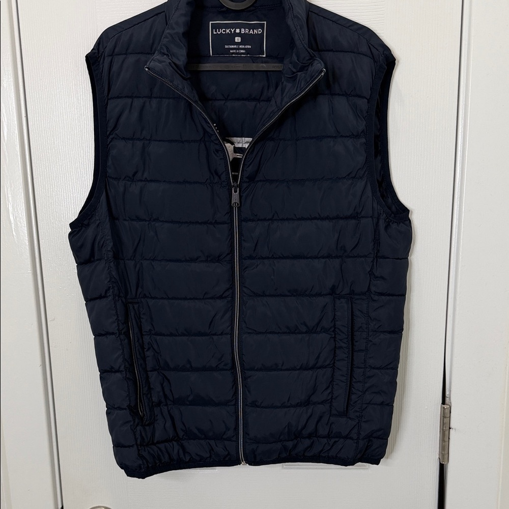 Lucky Brand Men's Dark Blue Quilted Vest
